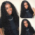 Peruvian Hair Wig Water Curls 24inch with 4x4 3 Way Closure 12A