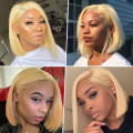 Ear to ear lace frontal peruvian Hair Wig 13x4 lace Frontal Blonde 10 inch. Grade 12A