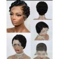 Lace Frontal 13x1 Peruvian short finger pixie Hair Wig . 12A