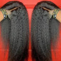 Peruvian Hair Wig ,Kinky Straight 14 inch with 4x4 3 way closure . 12A