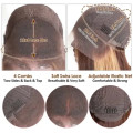 Ear to ear Peruvian Hair Wig lace Frontal 13x4 straight 16 inch  brown highlights. 12A