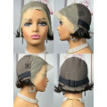 Ear to ear Peruvian Hair Wig Lace Frontal 13x4 short pixie cut black. 12A