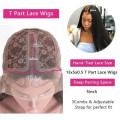 Lace Frontal 13x1 Peruvian Hair Wig Straight 12inch T-part 12A