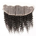 Ear to ear Lace Frontal Closure 13x4 Peruvian 14 inch curly. Grade 12A
