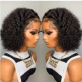 Ear to ear Lace Frontal 13x4 curly Wig Peruvian Hair 12inch. Grade 12A