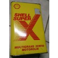 Old Shell Super X Multigraad 20W/50 Motorolie 5l Tin