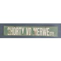 Vintage Original Shorty V/D Merwe Street Sign