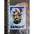 Frans Claerhout - Acrylic on artist paper - Signed 3 of a set of 4 - 14.8cm x 10.5cm