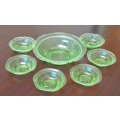 WOW!!! Set of 1930`s URANIUM Depression Glass  bowls!!!