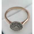 Amazing Ladies rose gold cluster ring