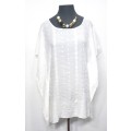 Kaftan Top by VANILLA LEE / Size: SMALL (to fit ladies size 28, 30, 32) - Embossed cream
