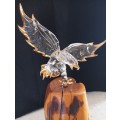 Vintage BARON Glass Eagle with 22Kt gold accents - Hand crafted Swarovski Crystal - collectors item