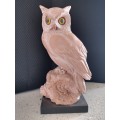 Vintage Owl Ornament - hand painted porcelain (1981)