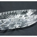 Vintage - Exquisite hand cut solid crystal large oval shape bowl
