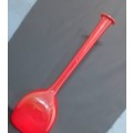 Vintage hand blown very large red tall stem Vase - made in Italy