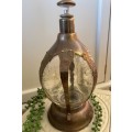Vintage Brass/Glass Musical Decanter Liquor Music Box playing song `How Dry I Am`