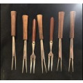 Cocktail forks wooden retro
