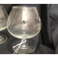Glasses Grape etched cognac/brandy  set