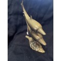 Ornament brass dolphins