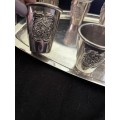 Goblets and tray silver plated