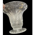 Vase cut glass large heavy