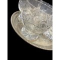 Glasses rose cut crystal tray
