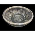 Bowl crystal silver plated rim