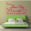 FREE SHIP/LOW COURIER - LOVE STORY ROMANTIC QUOTE WALL STICKER - SML 60+ COLOURS