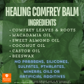 All Natural Healing Comfrey and Castor Oil Balm 50g Perfect Addition To Your First Aid Kit