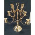 12 cup brass candle holder tiered with handle