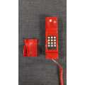 Red Retro landline telephones combo (2x phones)