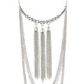 Silver Tassel chain Necklace New