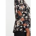 Designer floral top with cutout detail