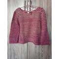 Pink and Gold cropped knit top