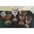 French Vintage Assorted crystal glasses