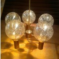 Vintage chandelier light fitting with large glass spheres
