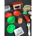 Vintage food kitchen toy set 33 pce