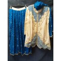 Blue and Cream Egyptian Wedding Dress