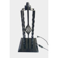 Wrought iron floor lamp stand - gloss black