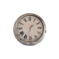 Chrome wall clock Round Tiered 40cm with Roman Numerals