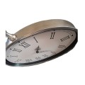 Chrome wall clock Oval with Roman Numerals