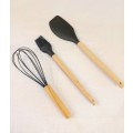 Silicone baking essentials whisk, brush and spatula utensils set