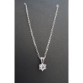 Silver Cubic Zirconia pendant chain necklace gift