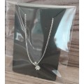 Silver Cubic Zirconia pendant chain necklace