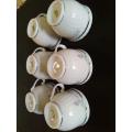 6 Floral porcelain high tea cups