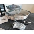 Stainless Steel Electric frying pan non stick large oval NEW
