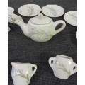 Vintage miniature white floral porcelain tea set complete