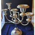 A VINTAGE IMMACULATE CONDITION SILVER PLATED CANDLE STAND SOLD AS IS