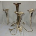 AN ANTIQUE ART DECOR  EPERGNE 4 CANDLE HOLDER SILVER PLATED SOOD AS IS