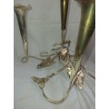 AN ANTIQUE ART DECOR  EPERGNE 4 CANDLE HOLDER SILVER PLATED SOOD AS IS